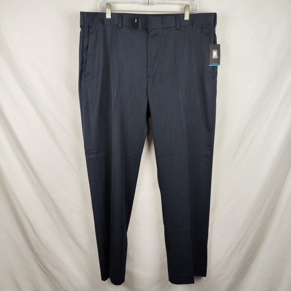 Axist Dress Pants Mens 38x30 Blue Ultra Series Microfiber Flat Front Office